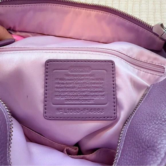 Coach Penelope Lavender Pebbled Leather Medium Women's Shoulder Bag L1063-F14683 - Picture 14 of 16